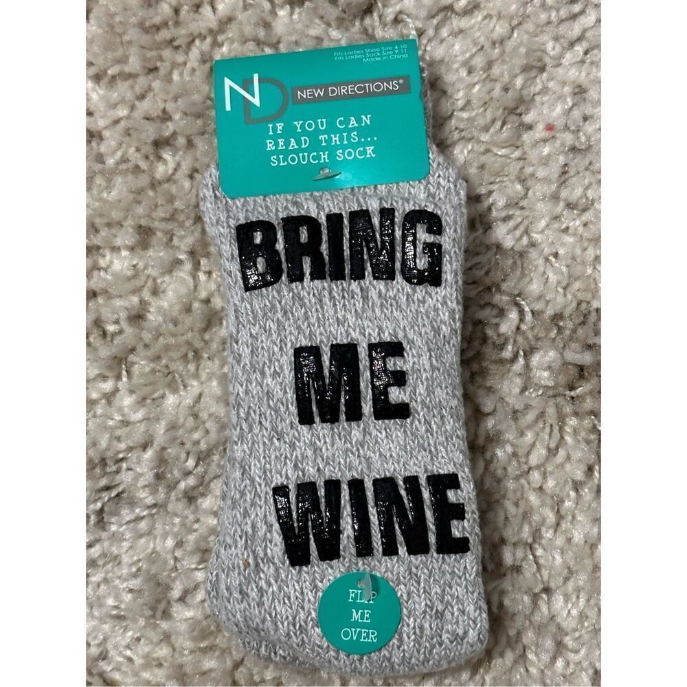NEW WITH TAGS New Directions If You Can Read This Wine Socks size 9-11